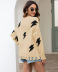 lightning printed hole tassel pullover sweater nihaostyles clothing wholesale NSMMY84062