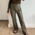 PU leather slim straight casual pants nihaostyles wholesale clothing NSHLJ84067