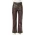 PU leather slim straight casual pants nihaostyles wholesale clothing NSHLJ84067