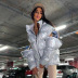shiny detachable sleeves hooded stand-up collar bread cotton jacket nihaostyles wholesale clothing NSHLJ84079