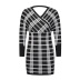 Retro V-neck Check Long Sleeve package Hip Short Knitted dress nihaostyles wholesale clothing NSHYG84119