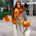 women s houndstooth fur quilted thickening slim with belt coat nihaostyles wholesale clothing NSHYG84121