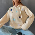 Flower Embroidery Casual Long-Sleeved Sports Hooded Sweatershirt NSGMY84148