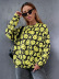 Emoji Twisted Smiley Print Long-Sleeved Pullover Sweatershirt NSGMY84149
