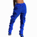 solid color high-waist multi-pocket ankle-tied pants nihaostyles wholesale clothing NSMX84188