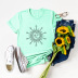 moon and sun print short-sleeved t-shirt nihaostyles clothing wholesale NSSN84209