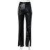 Slim Slit Pu Leather Pants NSHLJ84218