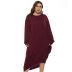 solid color round neck long sleeve dress nihaostyles clothing wholesale NSJR84239