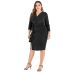 plus size V-neck Slim-fit slit dress nihaostyles clothing wholesale NSJR84242