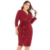 plus size V-neck Slim-fit slit dress nihaostyles clothing wholesale NSJR84242