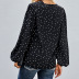 V-neck polka-dot loose lantern sleeve shirt nihaostyles clothing wholesale NSJR84246