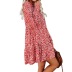 long-sleeved V-neck printed dress nihaostyles clothing wholesale NSJR84253