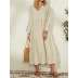 Cotton Loose Lantern Sleeve Dress NSGYX84276