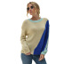 white and blue striped round neck long sleeve sweater nihaostyles clothing wholesale NSGYX84287