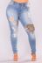 plus size Slim ripped jeans nihaostyles clothing wholesale NSWL84310