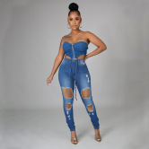 Torn Slim Jeans Nihaostyles Clothing Wholesale NSWL84312