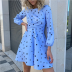 round neck long-sleeved polka dot dress nihaostyles wholesale clothing NSYIS85095