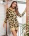 leopard print knitted turtleneck dress nihaostyles clothing wholesale NSMY84389