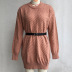 solid color knitted dress with belt nihaostyles clothing wholesale NSMY84391