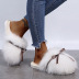 bow imitation fox fur fairy cotton slippers nihaostyles clothing wholesale NSKJX84406