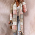 loose contrast color stitching mid-length long-sleeved knitted sweater cardigan nihaostyles wholesale clothing NSGYX84440