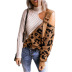suéter de punto de cuello alto con costura de leopardo irregular fuera del hombro sexy nihaostyles ropa al por mayor NSGYX84451