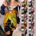printed long-sleeved V-neck dress nihaostyles clothing wholesale NSZH84501