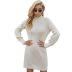 solid color long-sleeved knitted dress nihaostyles clothing wholesale NSJM84518
