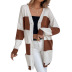 mid-length striped color matching single-breasted cardigan nihaostyles clothing wholesale NSJM84532