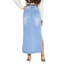 gradual high waist slit denim skirt nihaostyles clothing wholesale NSJM84553
