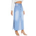 gradual high waist slit denim skirt nihaostyles clothing wholesale NSJM84553