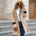 solid color leopard lapel plush long-sleeved woolen mid-length coat nihaostyles wholesale clothing NSDF84570