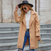 women s mid-length lapel solid color one button long-sleeved windbreaker coat nihaostyles wholesale clothing NSDF84575