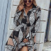single-breasted geometric strappy lapel long-sleeved shirt dress nihaostyles wholesale clothing NSDF84607
