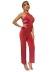 solid color halterneck backless hollow knitted jumpsuit nihaostyles wholesale clothing NSGHW84651