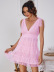 v-neck mesh backless pink cake suspender dress nihaostyles wholesale clothing NSGHW84657