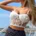 Mesh Stitching Butterfly Applique Camisole NSGHW84658