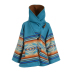 Long-Sleeved Hooded Print Woolen Coat NSYIS86476