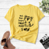 cartoon cat letter printing short-sleeved T-shirt nihaostyles clothing wholesale NSYAY86883