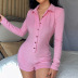 Tight-Fitting Lapel Button Long-Sleeved Jumpsuit NSRUI84721