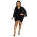 Sexy v-neck Irregular long-sleeved Sequin Dress  nihaostyles wholesale clothing NSCYF84783