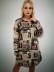 plus size newspaper printed long-sleeved shirt dress nihaostyles clothing wholesale NSCX84792