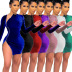 sexy solid color double-headed zipper side slit irregular hem dress nihaostyles wholesale clothing NSFM84807