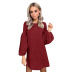 solid color long-sleeved knitted dress nihaostyles wholesale clothing NSFM84815