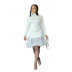 high-neck long-sleeved tight mesh hem stitching sweater dress nihaostyles wholesale clothing NSALI84840