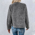 Lapel Dark Gray Double-Sided Fleece Long-Sleeved Cardigan Coat NSDF84882