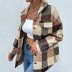 plaid lapel long-sleeved loose shirt jacket nihaostyles wholesale clothing NSDF84886