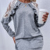 gray lace stitching petal sleeve dress nihaostyles wholesale clothing NSDF84888