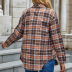 plaid single-breasted lapel casual mid-length long-sleeved shirt jacket nihaostyles wholesale clothing NSDF84891