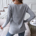  V-neck hollow casual long-sleeved pit strip top nihaostyles wholesale clothing NSDF84895